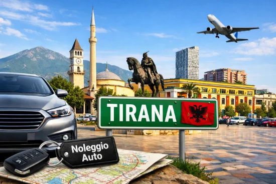 Auto a noleggio a Tirana con panorama